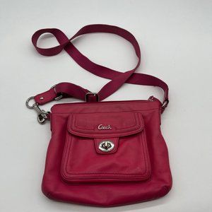 COPY - 26. Coach Pink Leather Turnlock Crossbody